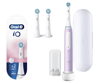 Szczoteczka elektryczna Oral-B Zestaw szczoteczka iO 4 różowy + końcówki Sens iO 2 szt.